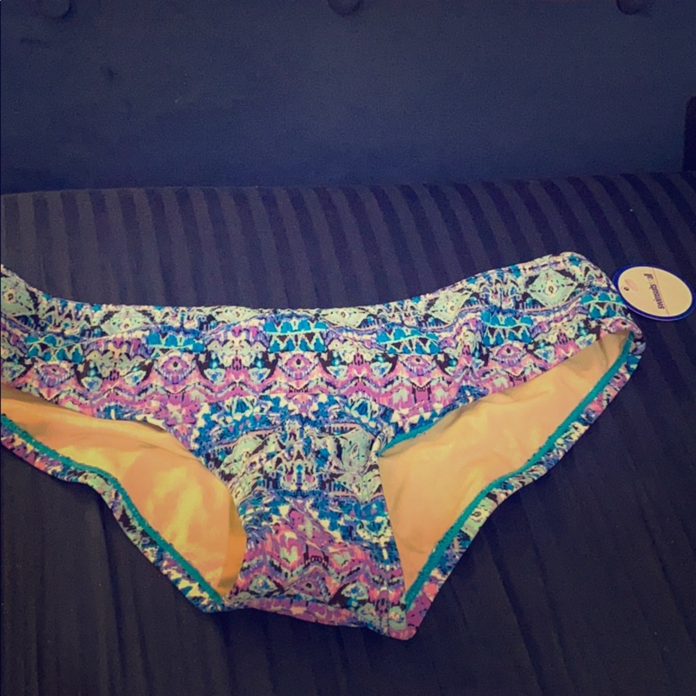Blue pattern Bikini bottoms swimsuit for all.